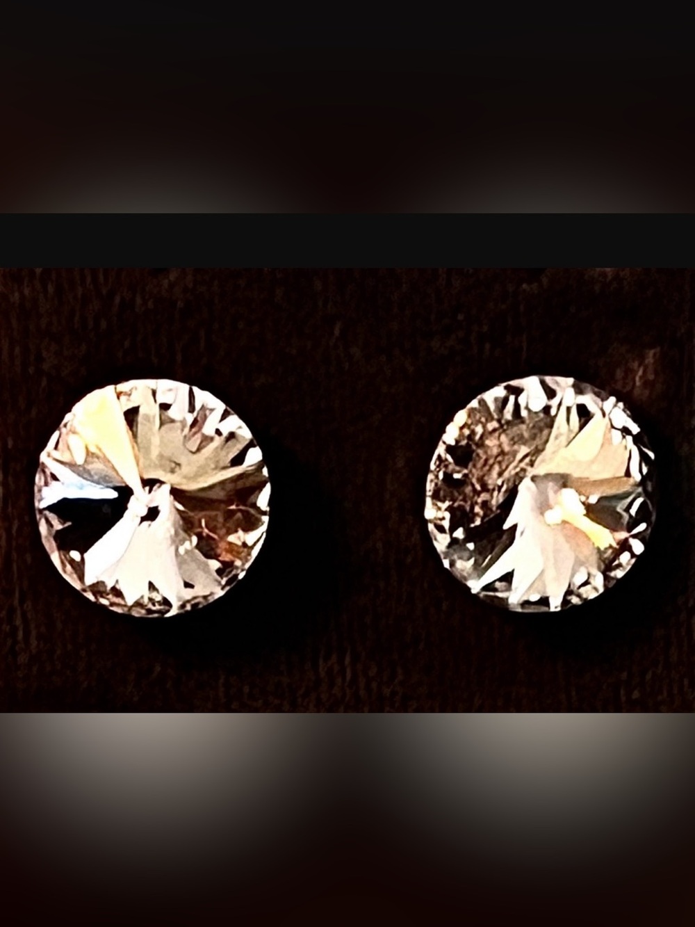 Swarovski Crystal stud earrings,(12.7mm) hypoallergenic Mint Condition